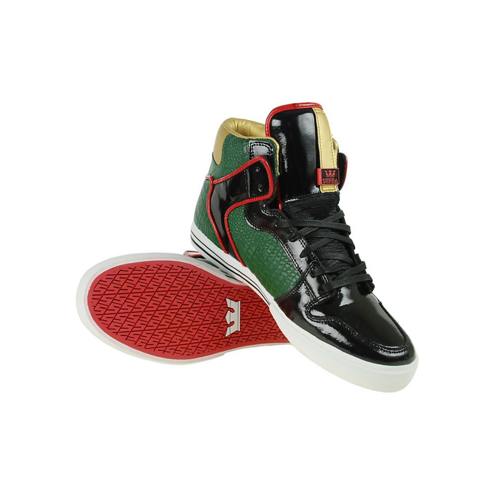 Baskets Montantes Supra Vaider Multicolore Green/Black/Red Homme | ZKY-55492207